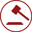 icon judicial system: a raised judge's hammer